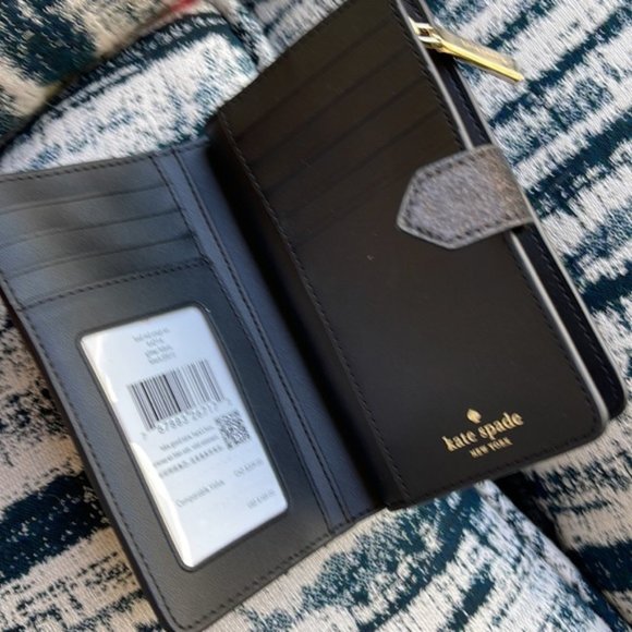 Kate Spade Shimmy Boxed Medium Compartment Wallet Black - Picture 5 of 16